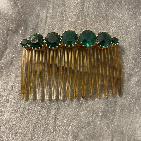 Estate Jewelry Vintage Emerald Green Gold Hair Comb Clip Poshmark